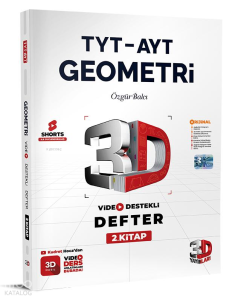 3D Yayınları YKS TYT AYT Geometri Video Destekli Defter 2. Kitap