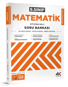 4K Yayınları  9. Sınıf Etkinlikli Matematik Soru Bankası