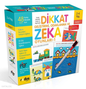 Dikkat Geliştirme, Odaklanma ve Zeka Oyunları - Seviye 1 - 2-4 Yaş