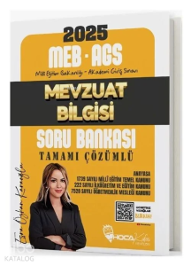 Hoca Kafası 2025 MEB AGS Mevzuat Bilgisi Soru Bankası Çözümlü