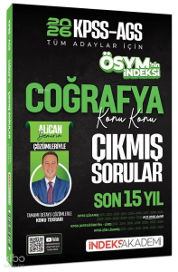 İndeks Akademi 2026 KPSS MEB-AGS Coğrafya ÖSYM'nin İndeksi Çıkmış Sorular Son 15 Yıl Konu Konu Çözümlü