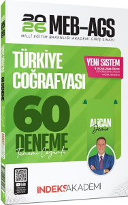 İndeks Akademi 2026 MEB-AGS Türkiye Coğrafyası 60 Deneme Çözümlü