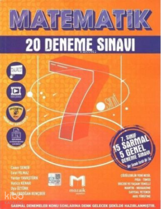 Mozaik Yayınları 2025 7.Sınıf Matematik 20 Deneme Sınavı