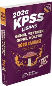 Murat Yayınları  2026 KPSS Lisans Genel Yetenek Genel Kültür Soru Bankası Tek Kitap Çözümlü Tek Kitap