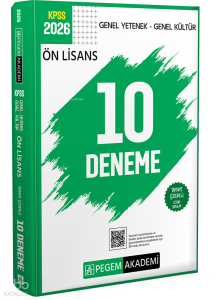 Pegem Akademi  2026 KPSS Genel Yetenek Genel Kültür Ön Lisans Tamamı Çözümlü 10 Deneme