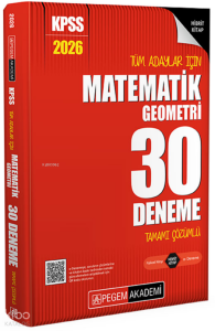Pegem Akademi 2026 KPSS Tüm Adaylar İçin Matematik-Geometri 30 Deneme Tamamı Çözümlü