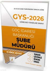 Pelikan Yayınevi GYS 2026 Görevde Yükselme Sınavı Göç İdaresi Başkanlığı Şube Müdürü Tamamı Çözümlü 3 Deneme Sınavı