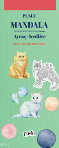 Puslu Mandala Ayraç- Kediler ;Boya-Kopar-Hediye Et