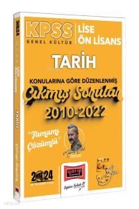 Yargı Yayınları 2024 KPSS Lise Ön Lisans Genel Kültür Tarih Konularına Göre Düzenlenmiş 2010-2022 Tamamı Çözümlü Çıkmış Sorular