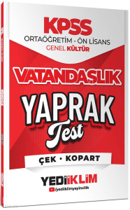 Yedi̇i̇kli̇m Yayınları 2026 Kpss Ortaöğreti̇m-Önli̇sans Vatandaşlik Çek Kopart Yaprak Test