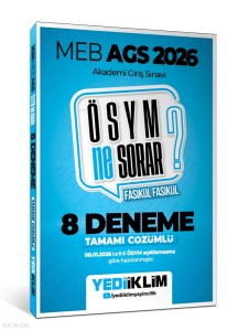 Yediiklim Yayınları 2026 MEB AGS ÖSYM Ne Sorar Tamamı Çözümlü 8 Fasikül Deneme Sınavı