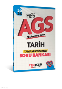 Yediiklim Yayınları 2026 MEB AGS Tarih Tamamı Çözümlü Soru Bankası