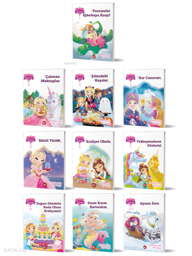 1-2-3 Prensesler Seti - (10 Kitap) -  (Bir İki Üç Prensesler 1 Ayının Sırrı)