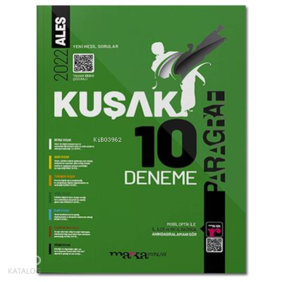 2022 ALES Paragraf Kuşak 10 Deneme Tamamı Video Çözümlü Marka Yayınları