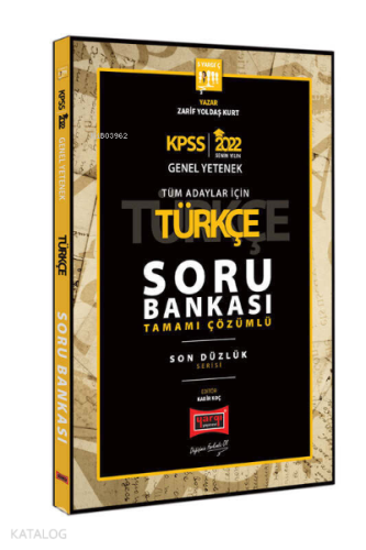 2022 KPSS GY GK Son Düzlük Türkçe Tamamı Çözümlü Soru Bankası