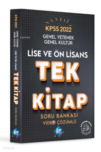 2022 KPSS Lise Ön Lisans Genel Yetenek Genel Kültür Tek Kitap Soru Bankası