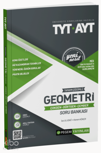 2022 TYT-AYT Tamamı Çözümlü Geometri ( Çokgen-Dörtgen-Çember ) Soru Bankası;Üniversite Sınavlarını Hazırlık