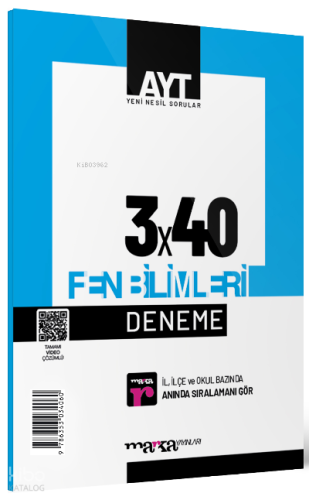 2023 AYT Fen Bilimleri 3x40 Deneme Marka Yayınları