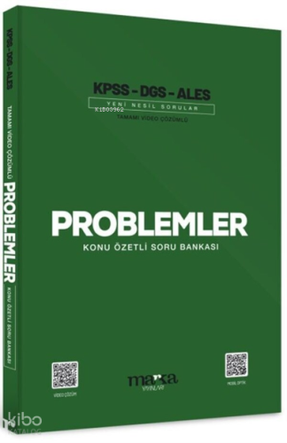 2023 KPSS DGS ALES Problemler Konu Özetli Yeni Nesil Soru Bankası Tamamı Video Çözümlü Marka Yayınları
