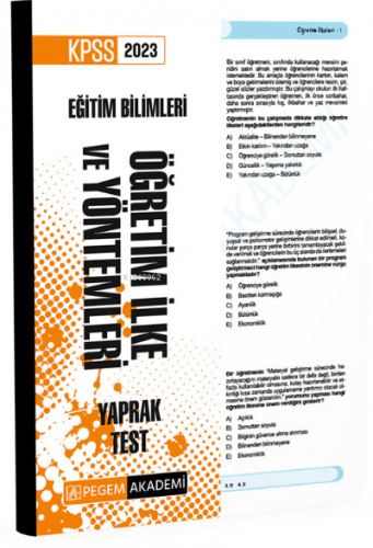 2023 KPSS Eğitim Bilimleri Öğretim İlke ve Yöntemleri Yaprak Test Kole