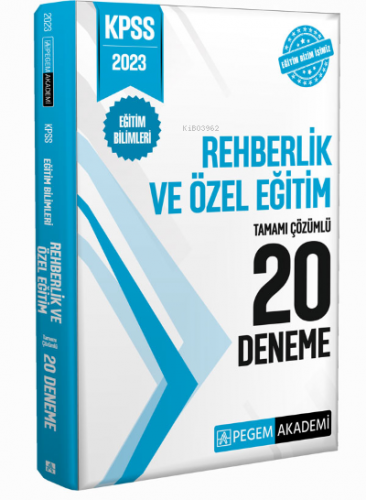 2023 KPSS Eğitim Bilimleri Rehberlik ve Özel Eğitim 20 Deneme