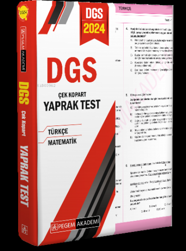 2024 Dgs Çek Kopart Yaprak Test