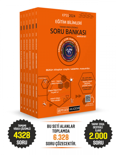 2024 KPSS Eğitim Bilimleri Tamamı Video Çözümlü Soru Bankası Modüler Seti 6 Kitap