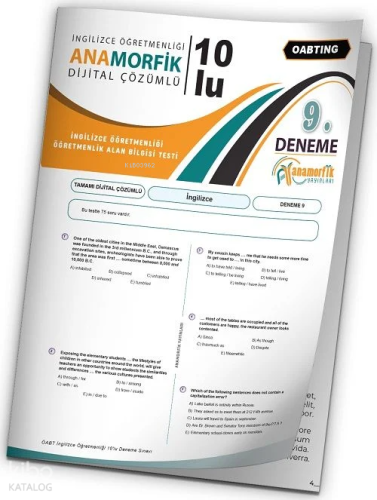 2024 KPSS ÖABT Anamorfik Yayın İngilizce Öğretmenliği Türkiye Geneli D.Çözümlü Deneme 10/9.Kitapçık