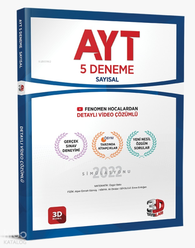 3D Yayınları AYT 5'li Sayısal Deneme Tamamı Video Çözümlü