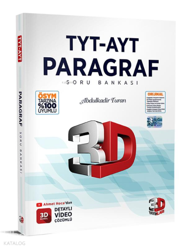 3D Yayınları TYT-AYT Paragraf Soru Bankası Abdulkadir Turan