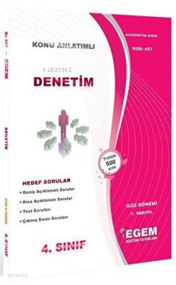 4. Sınıf Denetim Konu Anlatımlı Soru Bankası