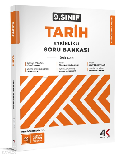4K Yayınları 9. Sınıf Etkinlikli Tarih Soru Bankası