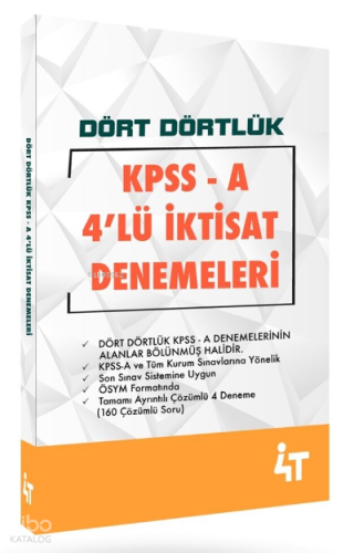 4T Kpss A Dört Dörtlük 4Lü İktisat Denemeleri