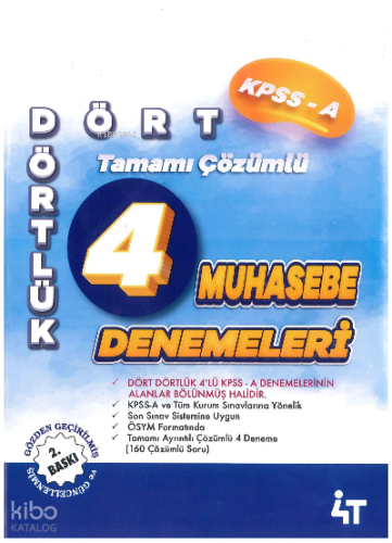 4T Kpss A Dört Dörtlük 4Lü Maliye Denemeleri