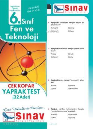 6. Sınıf Fen ve Teknoloji Çek Kopar Yaprak Test (24 Adet)