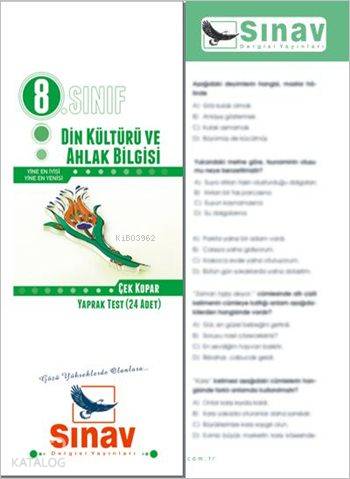 8. Sınıf Din Kültürü ve Ahlak Bilgisi Çek Kopar Yaprak Test (24 Adet)