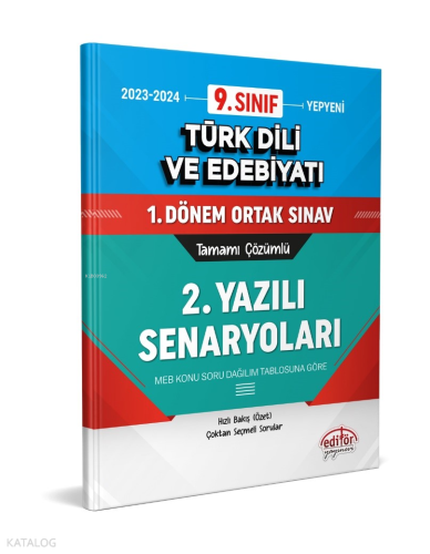 9. Sınıf Türk Dili ve Edebiyatı 1. Dönem Ortak Sınavı 2. Yazılı Senaryoları Tamamı Çözümlü
