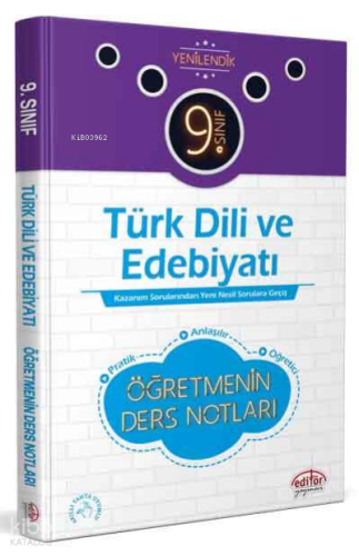 9. Sınıf Vip Türk Dili Ve Edebiyatı Öğretmenin Ders Notları