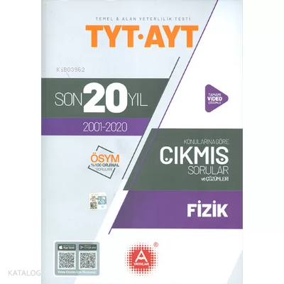 A Yayınları Tyt Ayt Fizik Son 20 Yıl Çıkm -2021