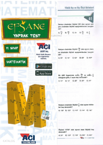 Açı Yayınları 11. Sınıf Matematik -Yt-
