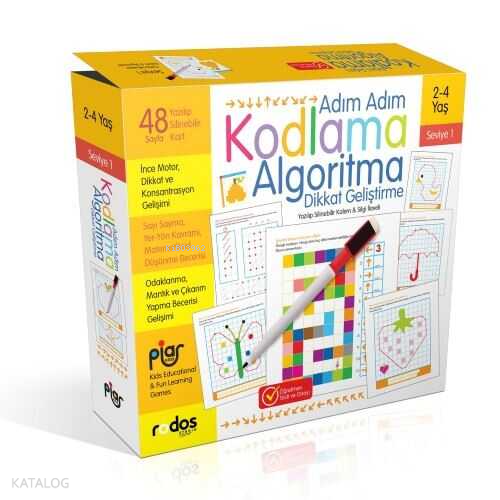 Adım Adım Kodlama, Algoritma, Dikkat Geliştirme / Seviye 1 / 2-4 Yaş K
