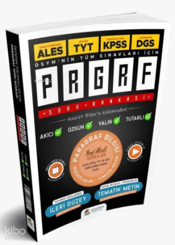 Akademi Denizi ALES TYT KPSS DGS Tüm Sınavlar İçin Paragraf Soru Banka