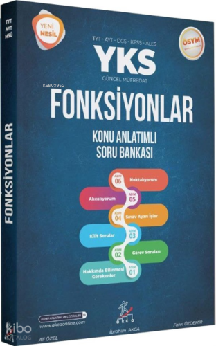 Akca Serisi YKS Fonksiyonlar Konu Anlatımlı Soru Bankası Ünlüler Karması