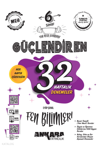 Ankara Yayıncılık 6. Sınıf Güçlendiren 32 Haftalık Fen Bilimleri Kazanım Denemeleri