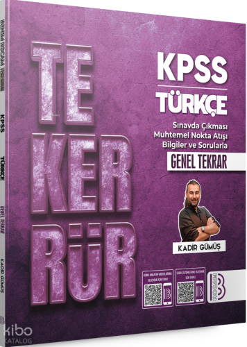 Benim Hocam Yayınları Tekerrür KPSS Türkçe Genel Tekrar Kadir Gümüş