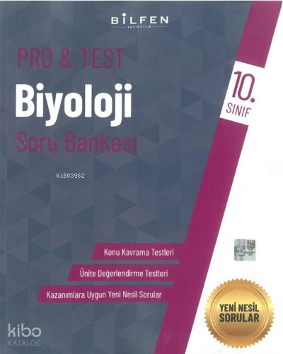 Bilfen Yayıncılık 10. Sınıf Pro Test Biyoloji Soru Bankası