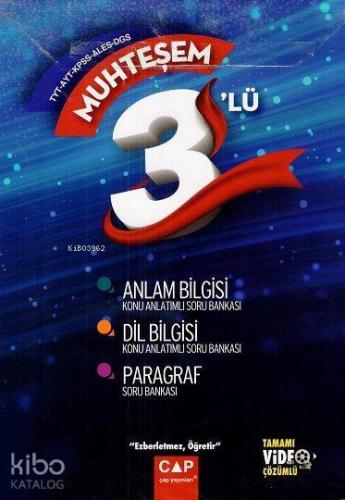 Çap Yayınları TYT AYT KPSS ALES DGS Muhteşem 3 lü Set Anlam Bilgisi Dil Bilgisi Paragraf Tamamı Video Çözümlü Çap 
