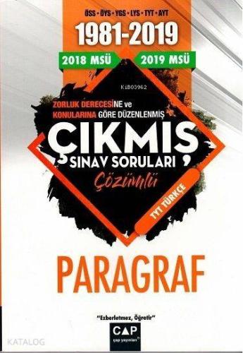 Çap Yayınları TYT Türkçe Paragraf Çözümlü Çıkmış Sınav Soruları Çap 
