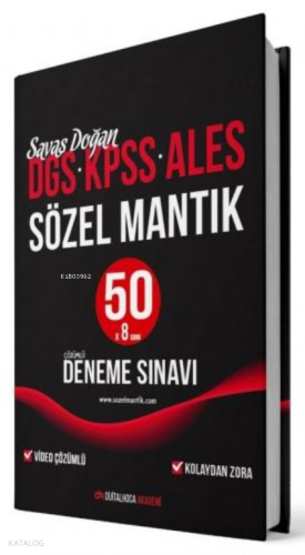 DGS KPSS ALES Sözel Mantık Video Çözümlü 50 Deneme Sınavı Dijital Hoca Akademi