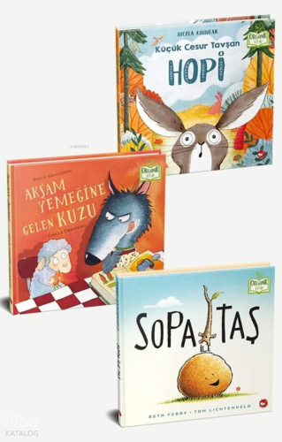 Dostluk Kitapları Seti - Organik Kitap - (3 Kitap) - (Akşam Yemeğine Gelen Kuzu (Organik) - Küçük Cesur Tavşan Hopi (Organik) - Sopa İle Taş (Organik))